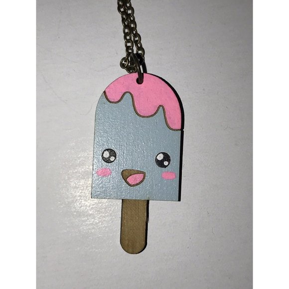 Unpossible Cuts Necklace Laser-cut Wood Pendant Wooden Jewelry Cute Popsicle - Picture 11 of 12